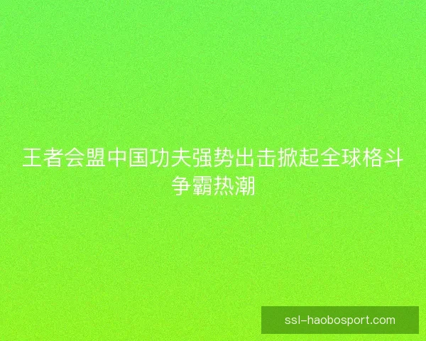 王者会盟中国功夫强势出击掀起全球格斗争霸热潮 王者会盟中国功夫强势出击掀起全球格斗争霸热潮